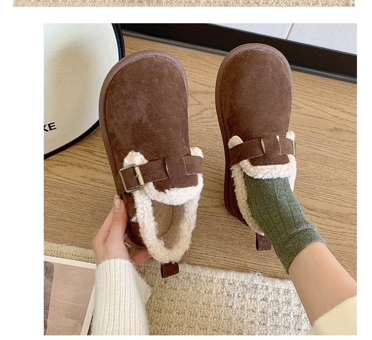 Buckled Fluffy Trim Slip-Ons Product Image