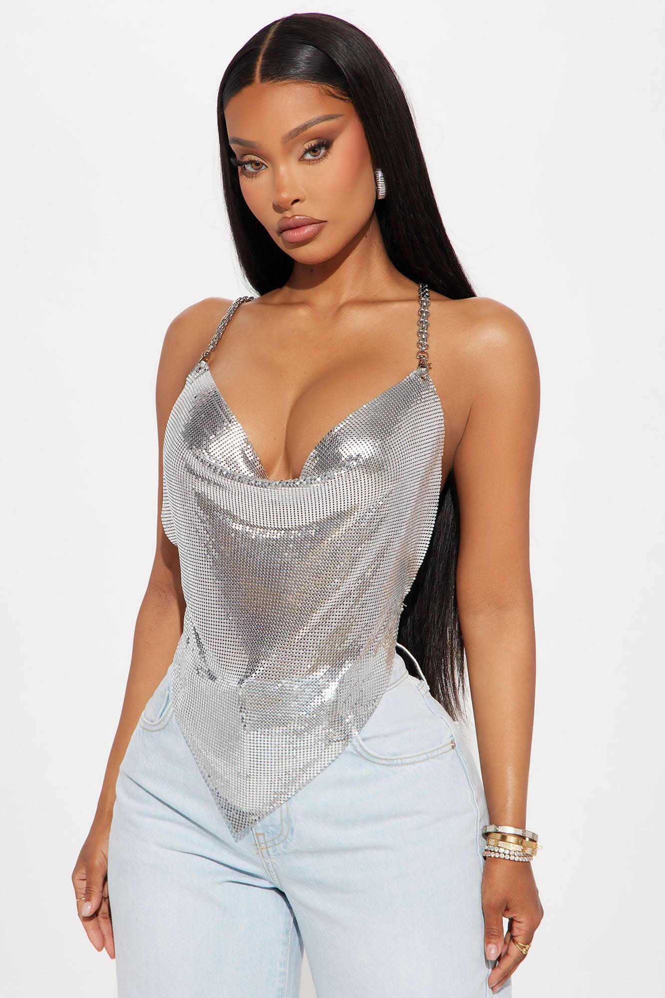 Claire Chainmail Top - Silver Product Image