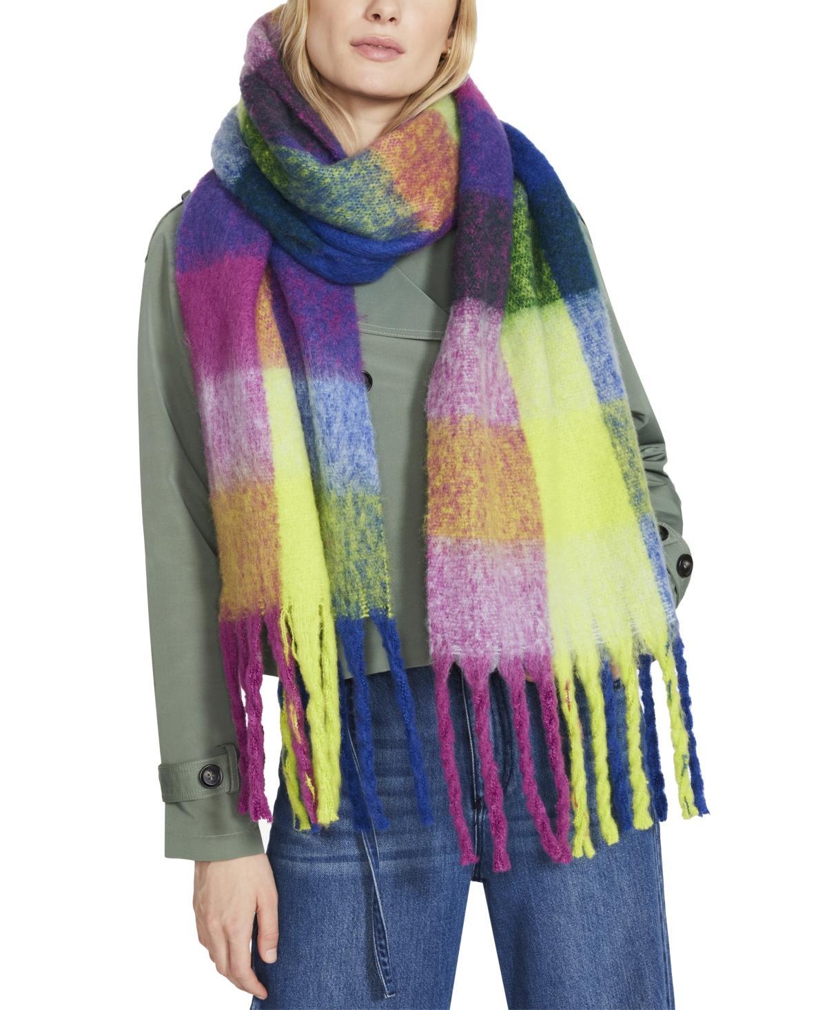 Steve Madden Womens Brushed Plaid Blanket Wrap Scarf Product Image