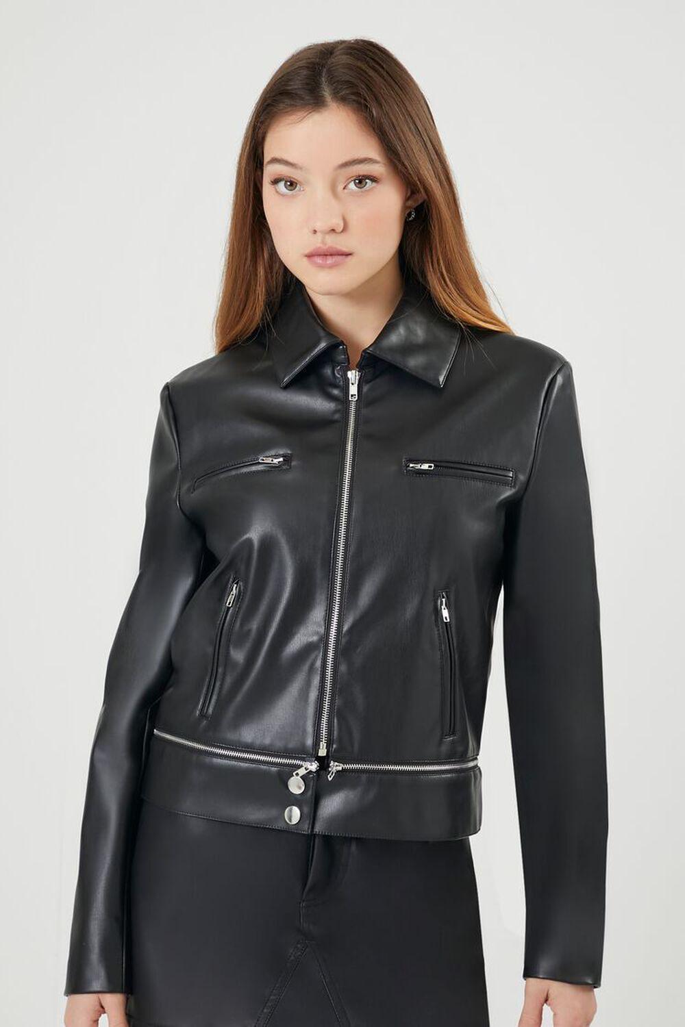 Faux Leather Zip-Hem Moto Jacket | Forever 21 Product Image