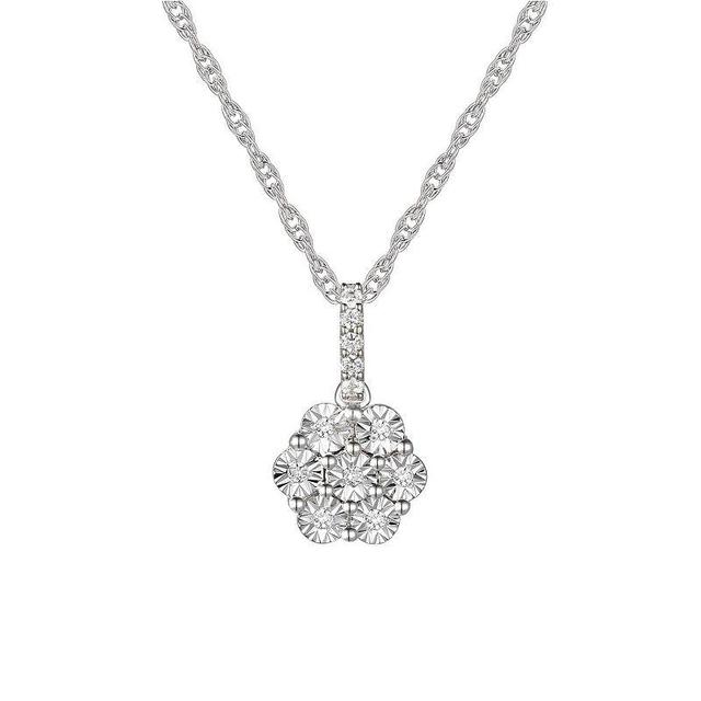 Sterling Silver Diamond Accent Pendant Necklace, Womens Product Image