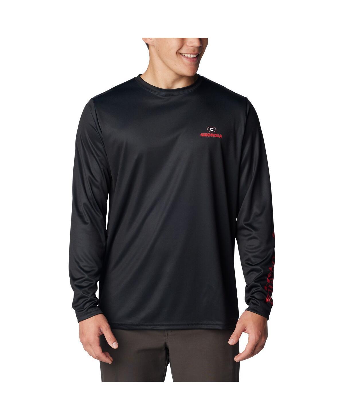 Mens Columbia Black Georgia Bulldogs Terminal Shot Omni-Shade Long Sleeve T-shirt Product Image