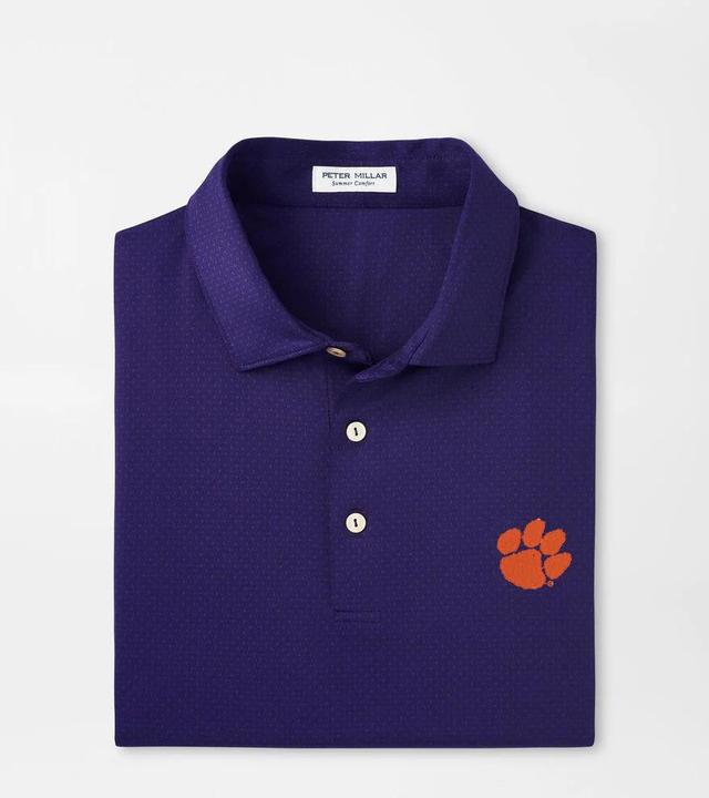 Peter Millar Mens Clemson Tesseract Performance Jersey Polo | Color: Purple | Size: M Product Image