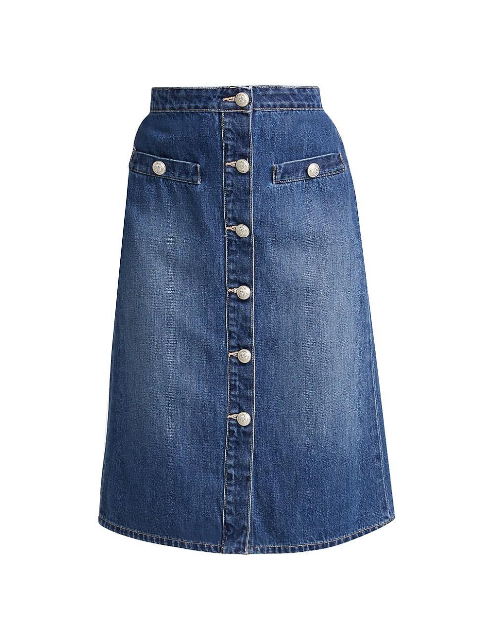 Womens Landry Button-Front Midi-Skirt product image