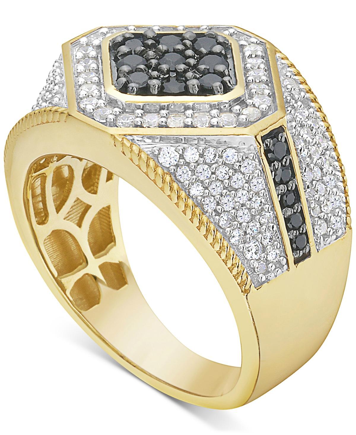 Mens Black & White Diamond Ring (1-1/2 ct. t.w.) in 10k Gold Product Image