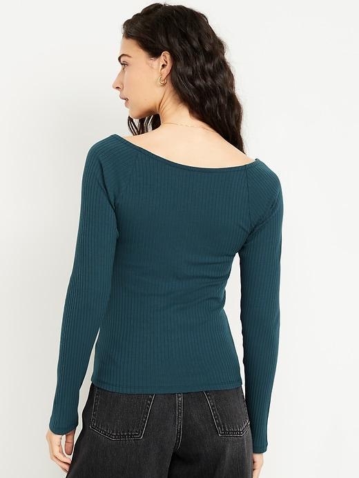 Cinched Rib-Knit Top Product Image