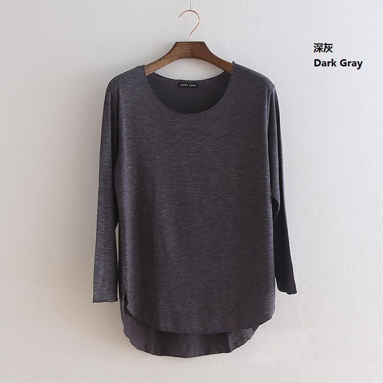 Long-Sleeve Round Neck T-Shirt Product Image