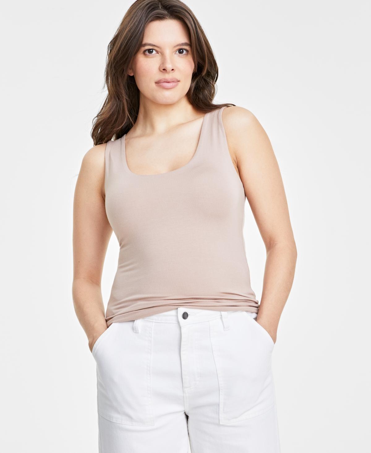 On 34th Womens Scoop-Neck Sleeveless Longline Tank Top, Created for Macys Product Image