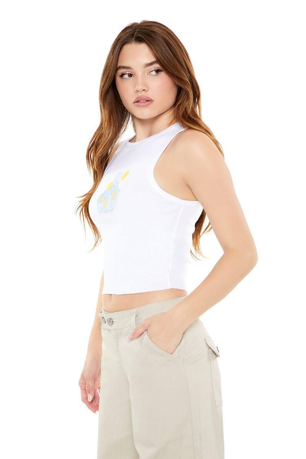 Rib-Knit Cropped Lemon Tank Top | Forever 21 Product Image