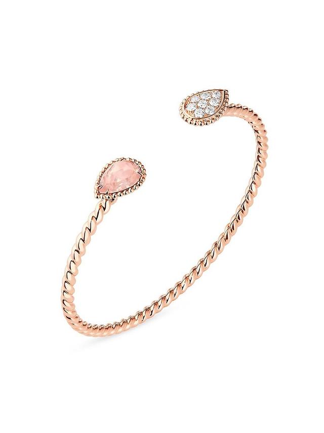 Womens Serpent Bohme 18K Rose Gold,1.36TCW Diamond & Pink Quartz Cuff Product Image