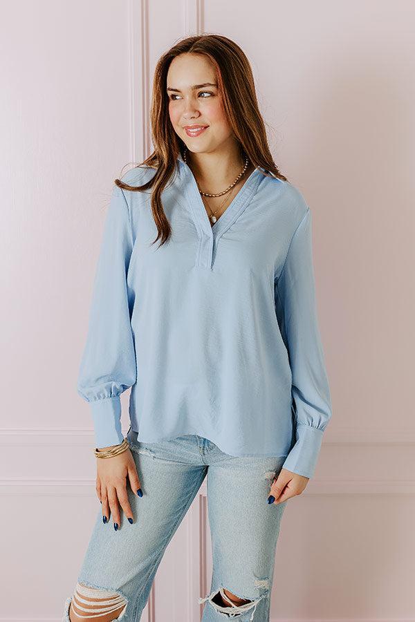 Charleston Getaway Shift Top in Sky Blue Product Image