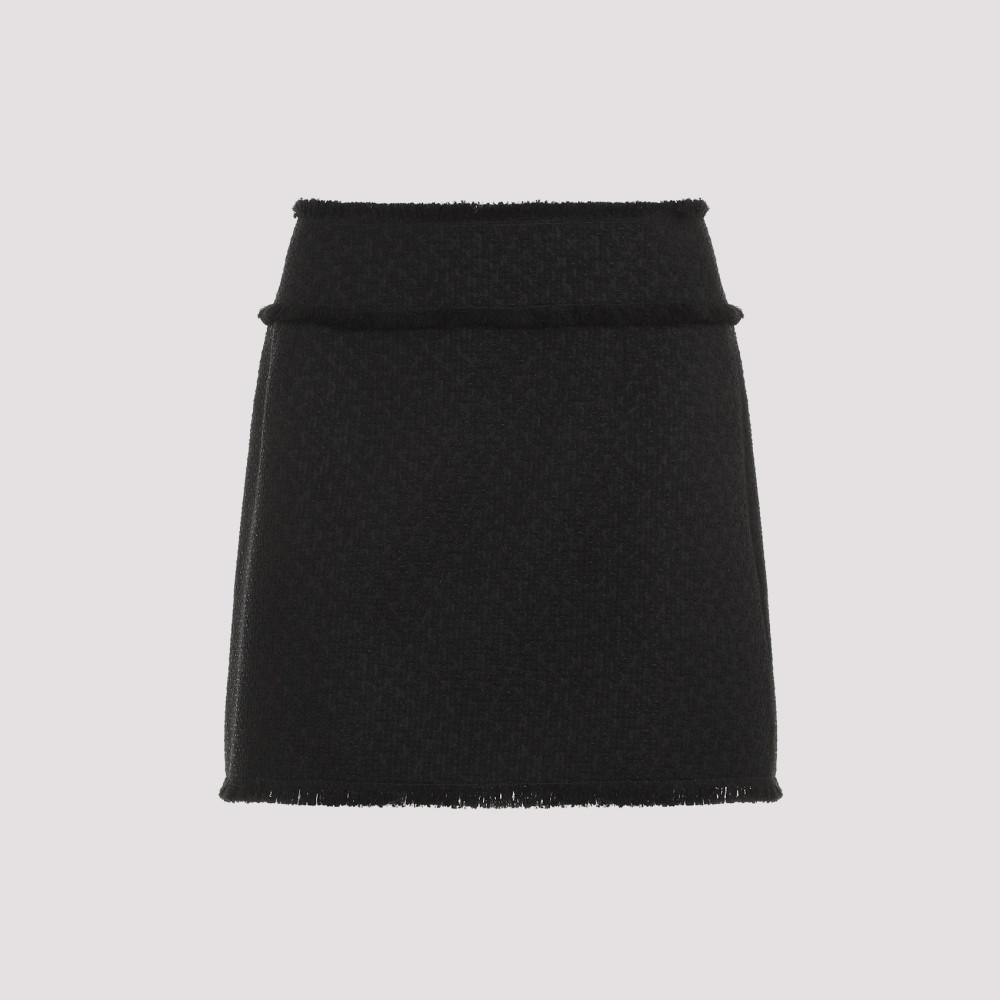 Black Wool Mini Skirt Product Image