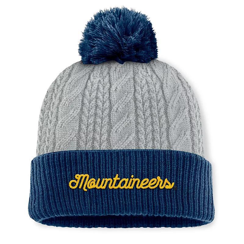 Womens Top of the World Gray/Navy West Virginia Mountaineers Becca Cuffed Knit Hat with Pom Product Image