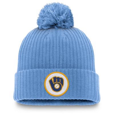 Milwaukee Brewers Cooperstown Peak Nike Mens MLB Cuffed Pom Beanie Product Image