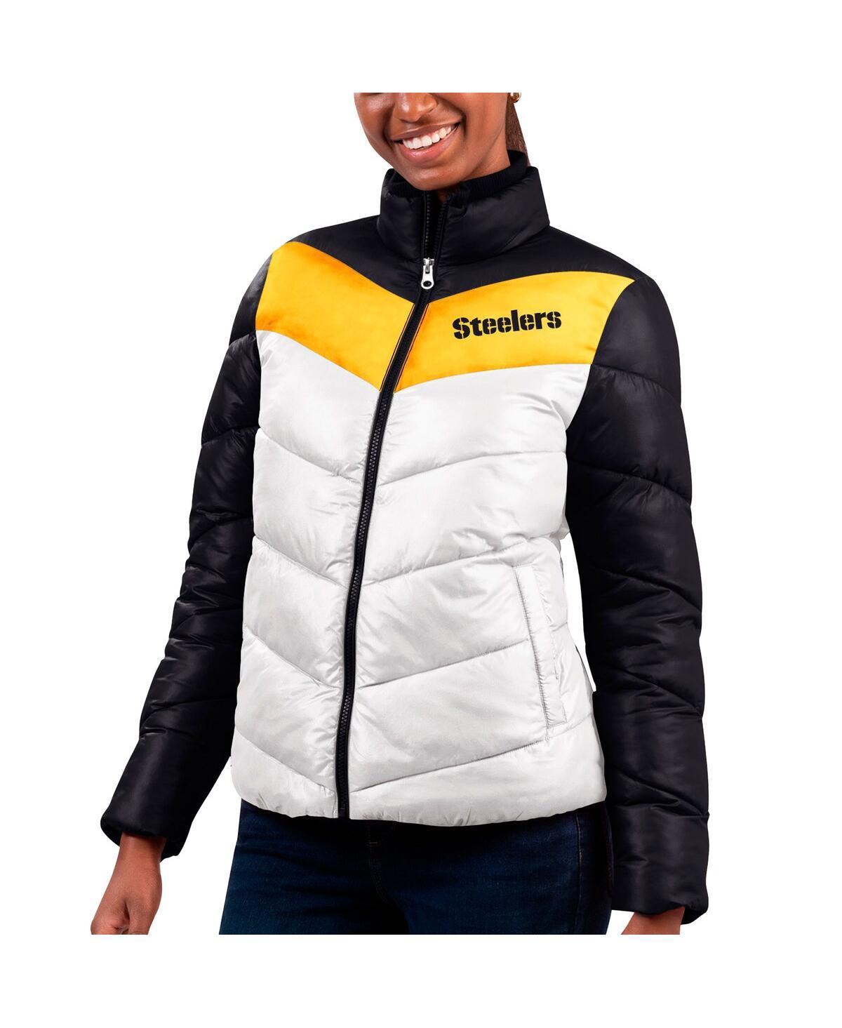 Womens G-III 4Her by Carl Banks White/Black Las Vegas Raiders New Star Quilted Full-Zip Jacket Product Image