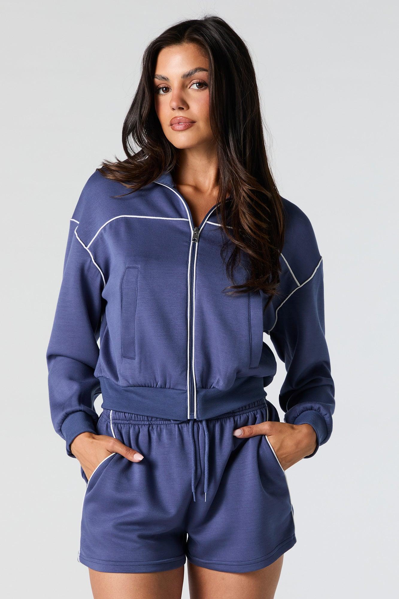 Active Contrast Stitch Zip-Up Jacket Female Product Image