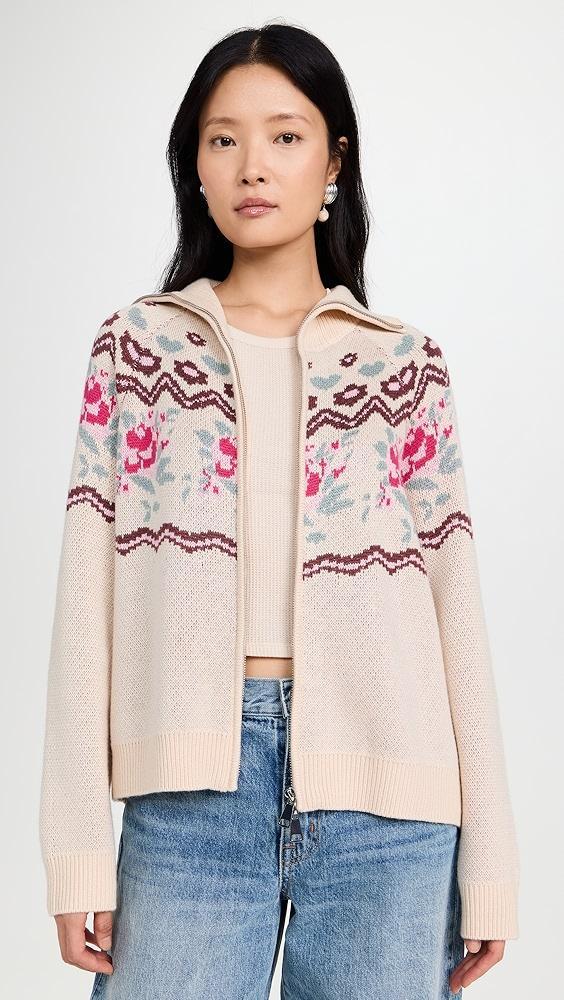 For Love & Lemons Ski Lodge Knit Zip-Up Sweater | Shopbop Product Image