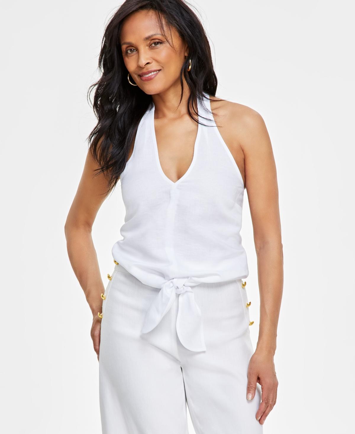 I.n.c. International Concepts Womens Tie-Front Halter Blouse, Created for Macys Product Image