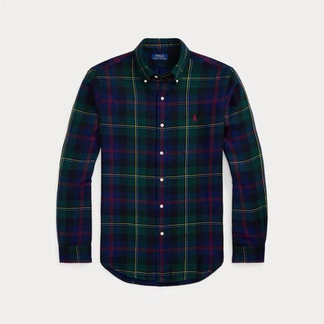 POLO RALPH LAUREN Custom Fit Plaid Double-faced Shirt In Green Product Image