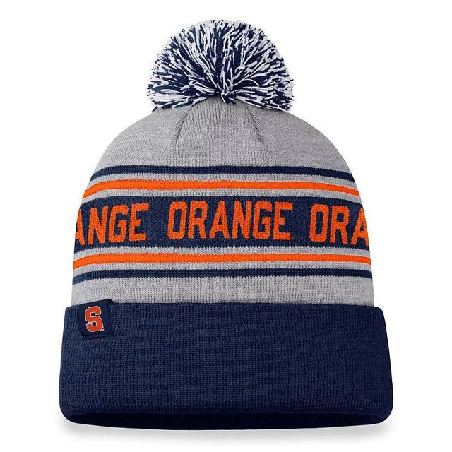 Mens Top of the World Heather Gray Syracuse Orange Frigid Cuffed Knit Hat with Pom Product Image