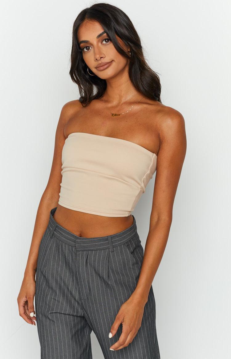 Empire Tan Strapless Top Product Image