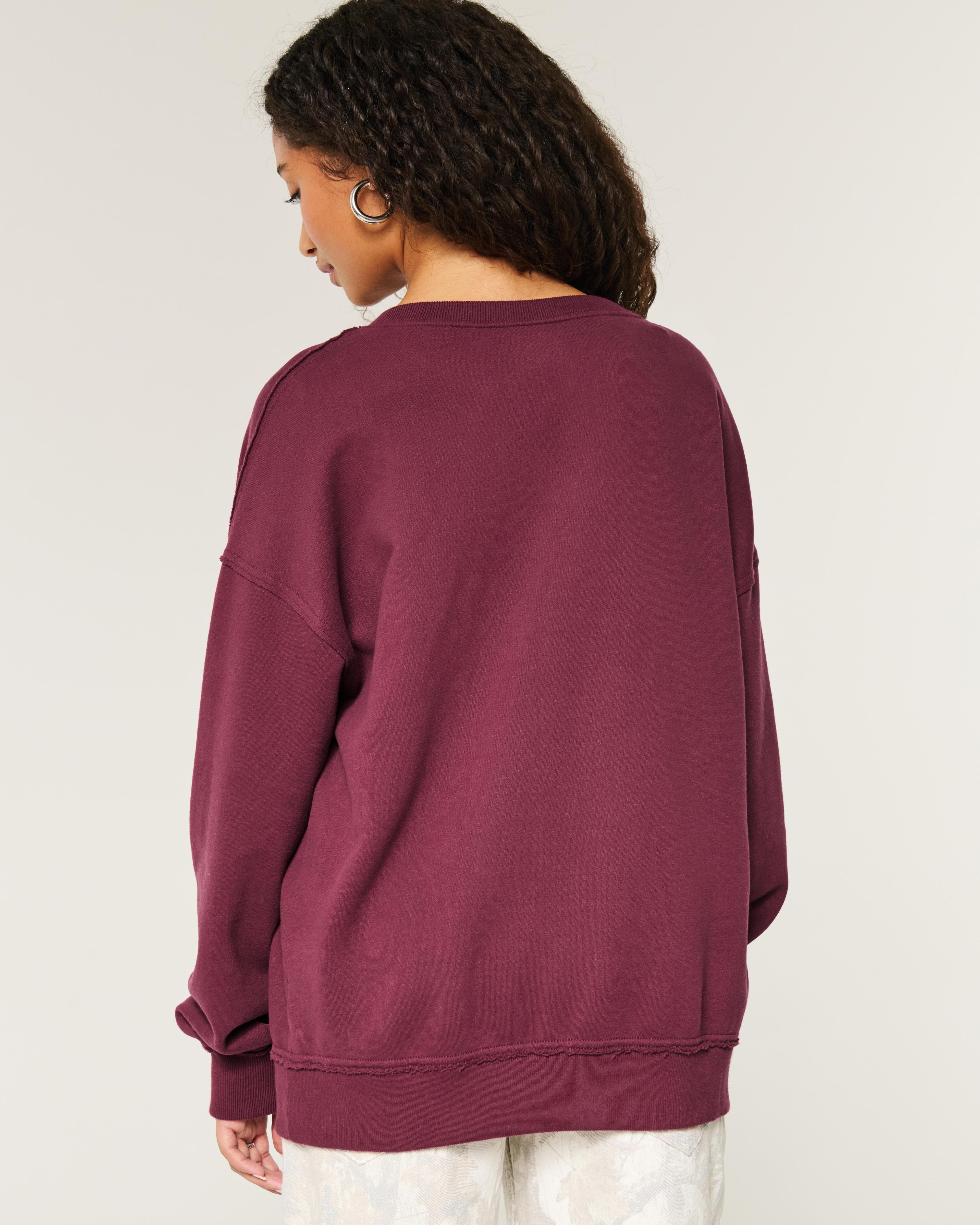 Oversized New York Graphic Notch-Neck Sweatshirt Product Image