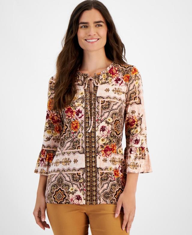 Jm Collection Womens Printed Ruffled Top, Created for Macys Product Image