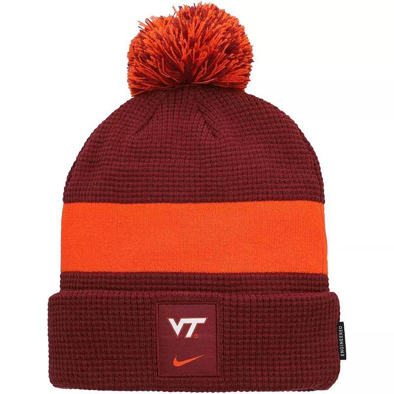 Mens Nike Maroon Virginia Tech Hokies Sideline Team Cuffed Knit Hat with Pom Product Image