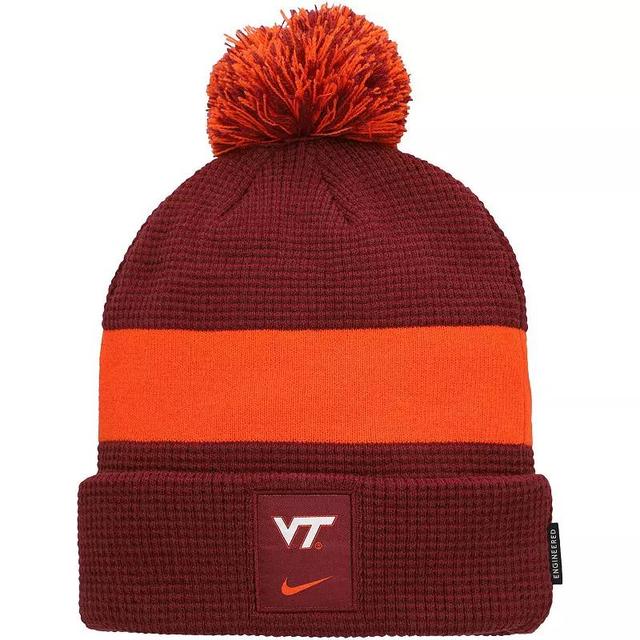 Mens Nike Maroon Virginia Tech Hokies Sideline Team Cuffed Knit Hat with Pom Product Image