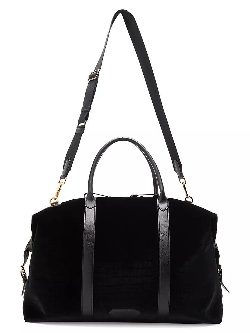 Croc-Embossed Velvet Duffel Bag Product Image