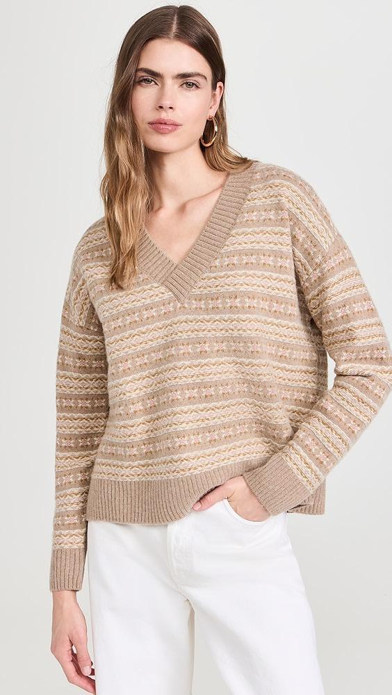 Faherty Highland Fair Isle V Neck Sweater | Shopbop Product Image