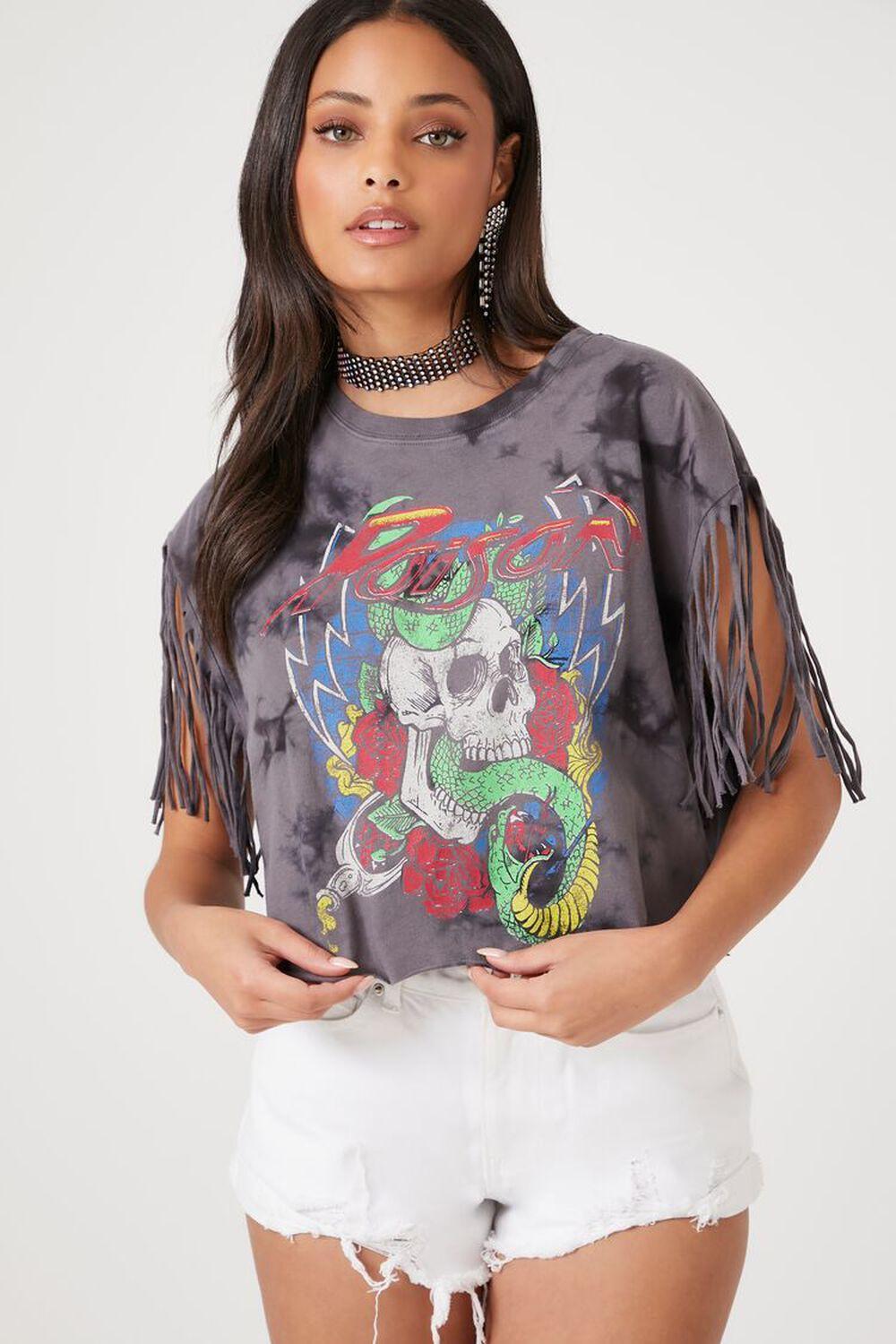 Tie-Dye Poison Fringe Cropped Tee | Forever 21 product image