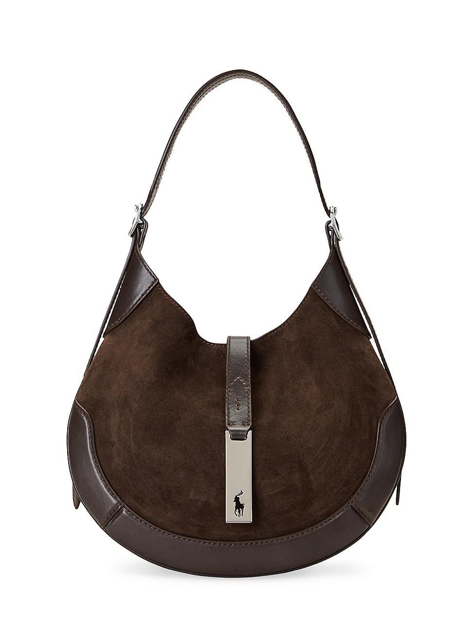 Womens Polo ID Small Suede Shoulder Bag Product Image