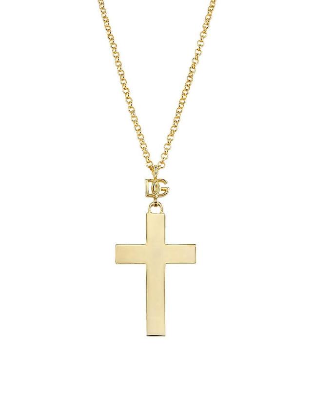 Womens Gold-Plated Cross Pendant Necklace Product Image