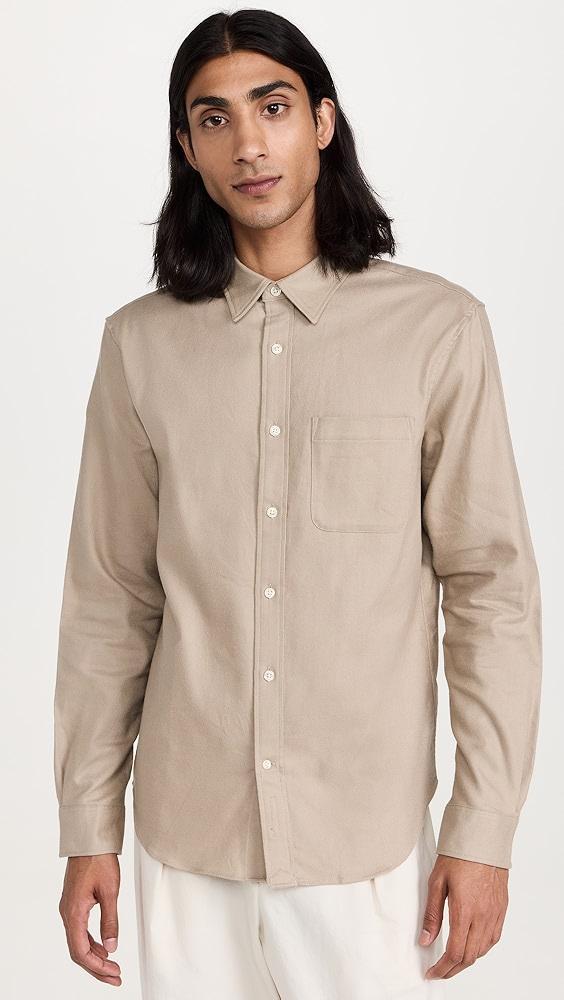 Club Monaco Lightweight Flannel Solid Shirt | Shopbop Product Image