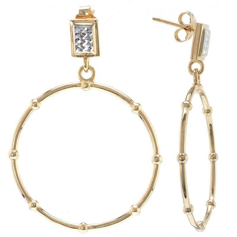 Judy Crowell Sterling Silver Diamond Cut Open Circle Beaded Drop Earrings, Womens Product Image