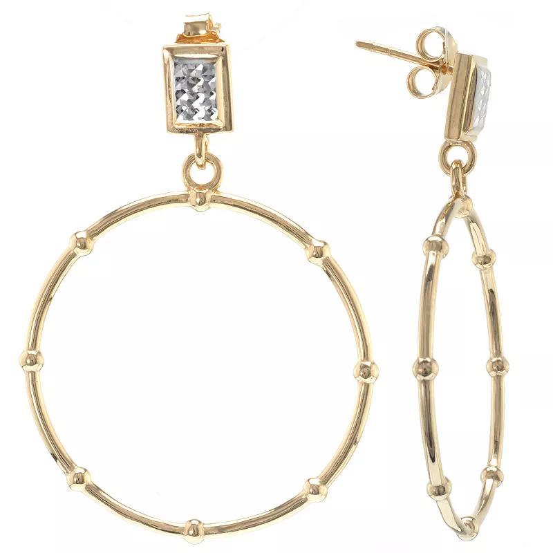 Judy Crowell Sterling Silver Diamond Cut Open Circle Beaded Drop Earrings, Womens Product Image