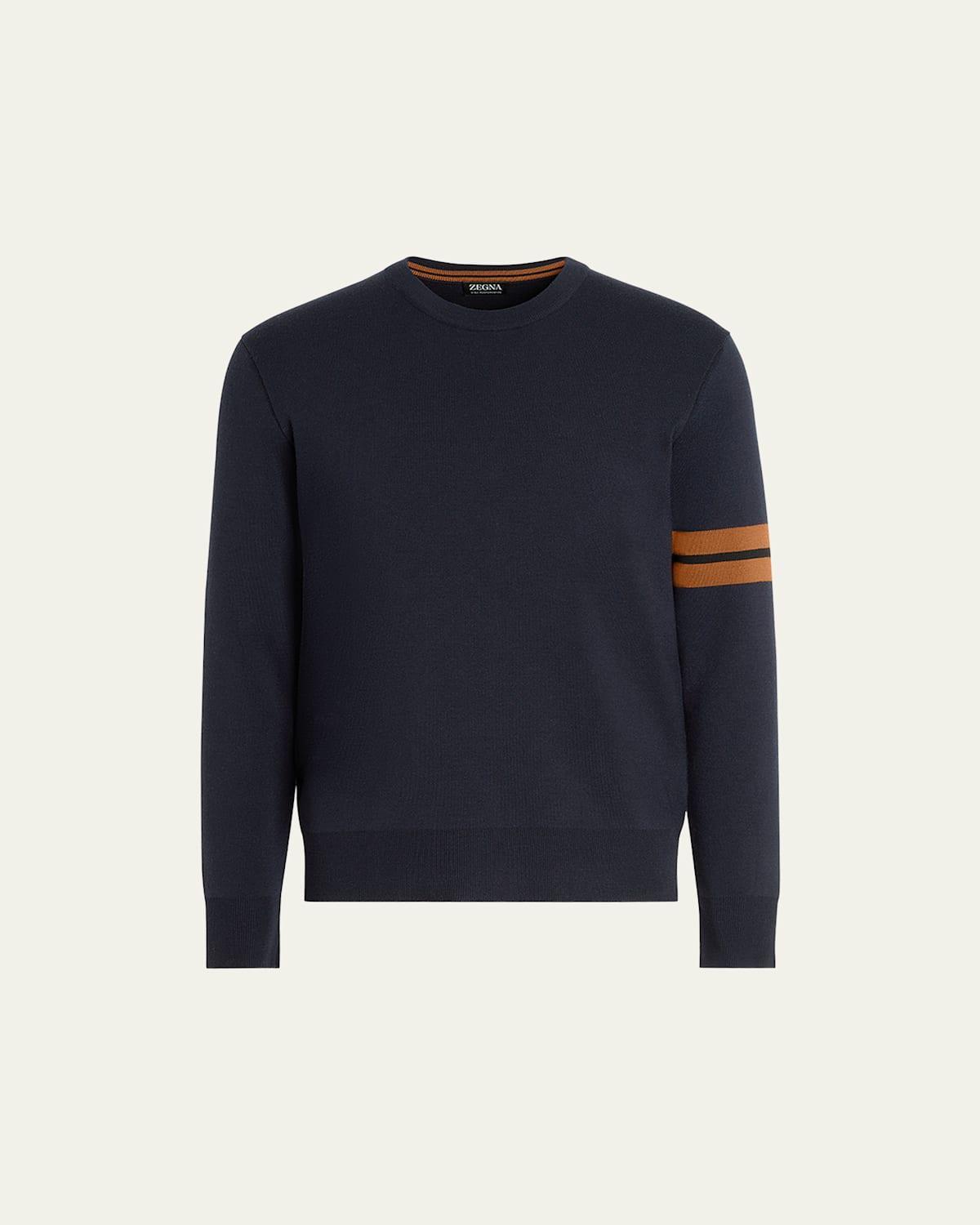 Mens Signifier Stripe Wool Crewneck Sweater Product Image