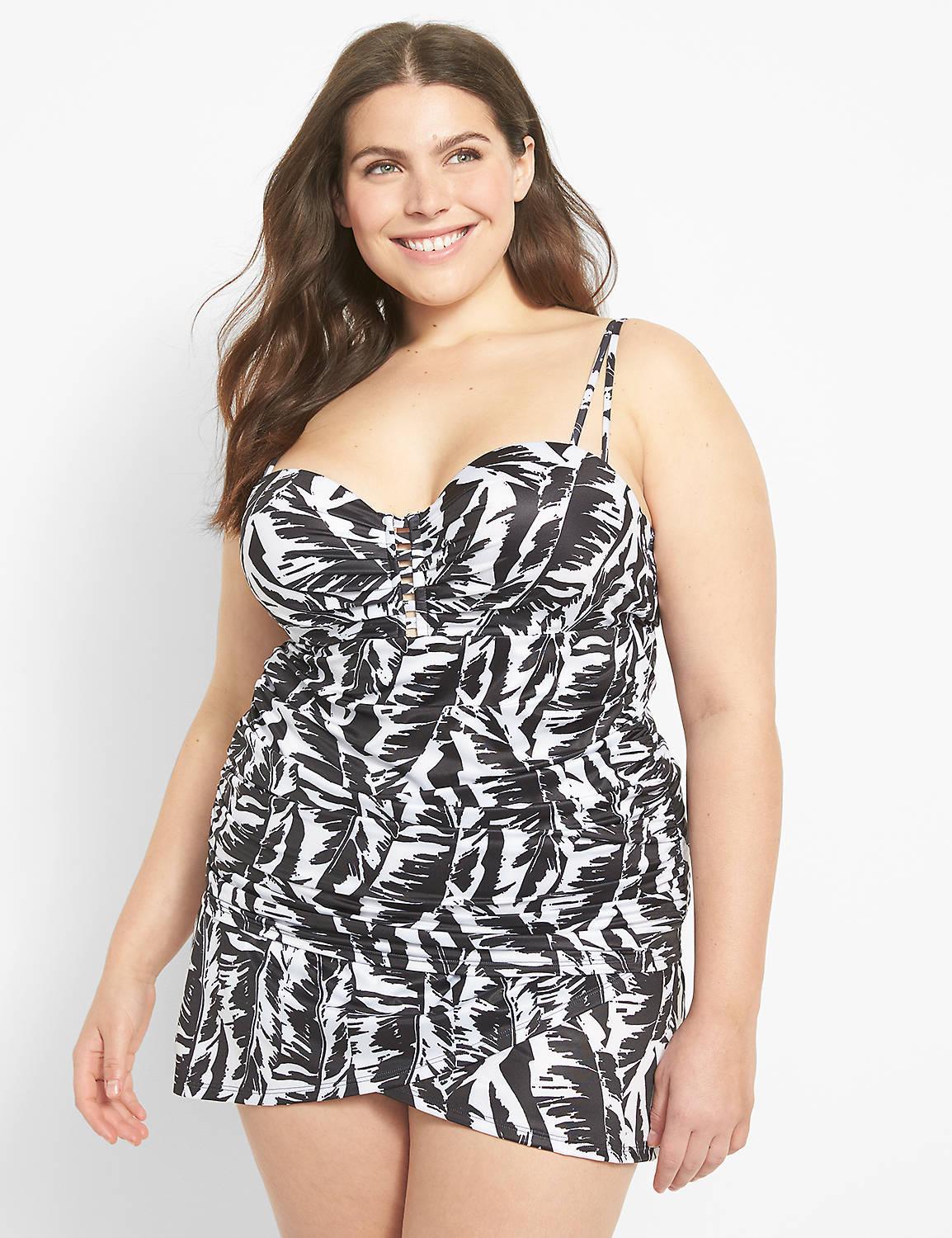 Lane Bryant Faux-Wrap Swim Skirt 22 Palm Leaves Product Image