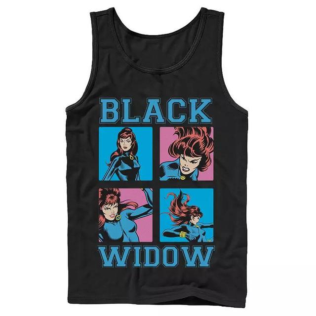 Mens Marvel Widow Classic Retro Comic Boxed Up Action Shot Tank Top Product Image