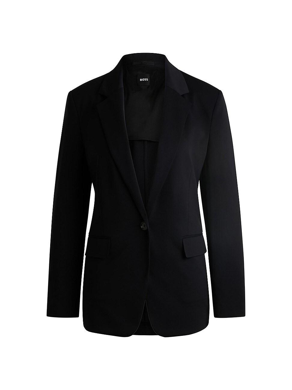 Womens Relaxed Fit Jacket in Crease Resistant Stretch Jersey Product Image