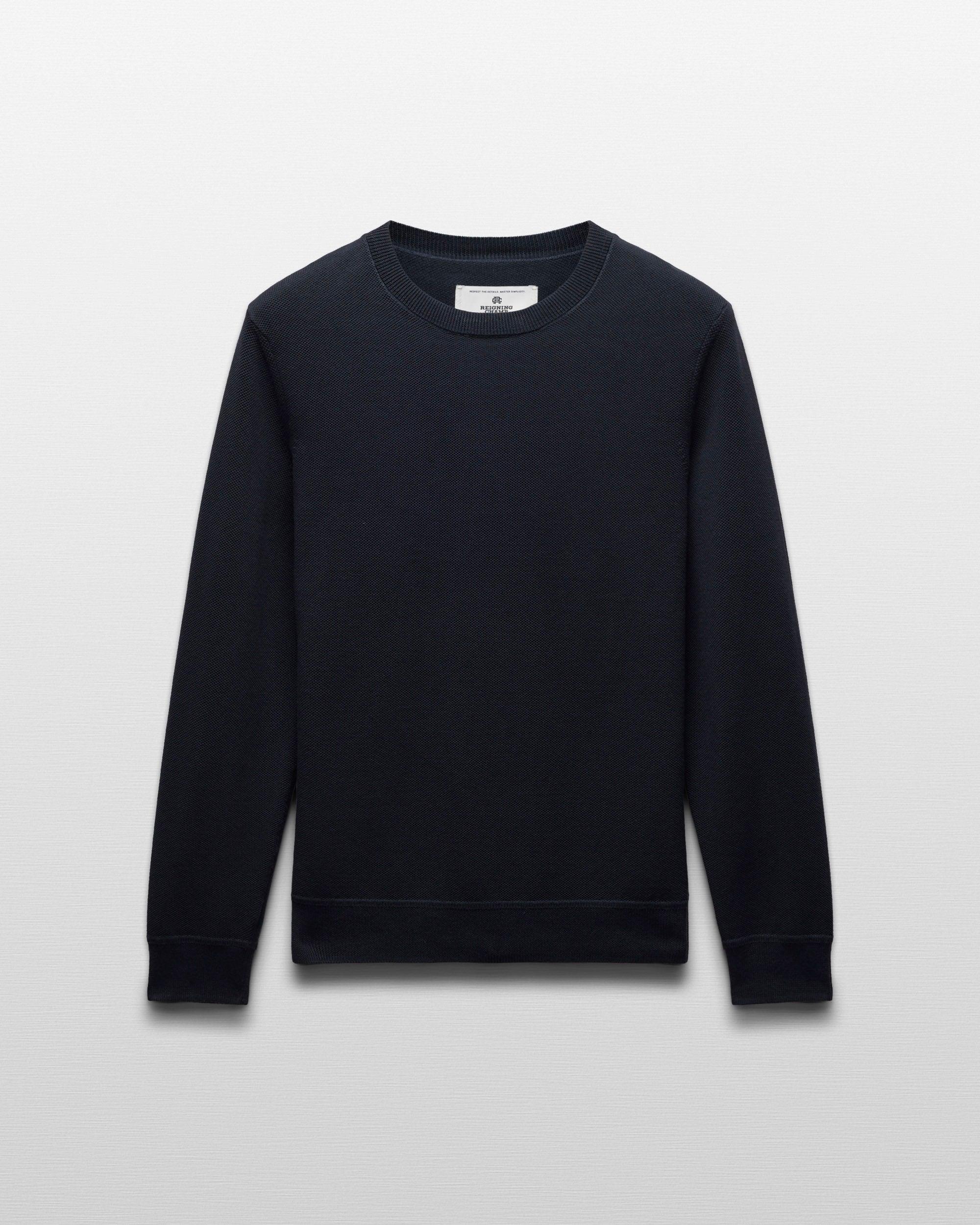 0984. Herringbone Terry Crewneck - Black Product Image