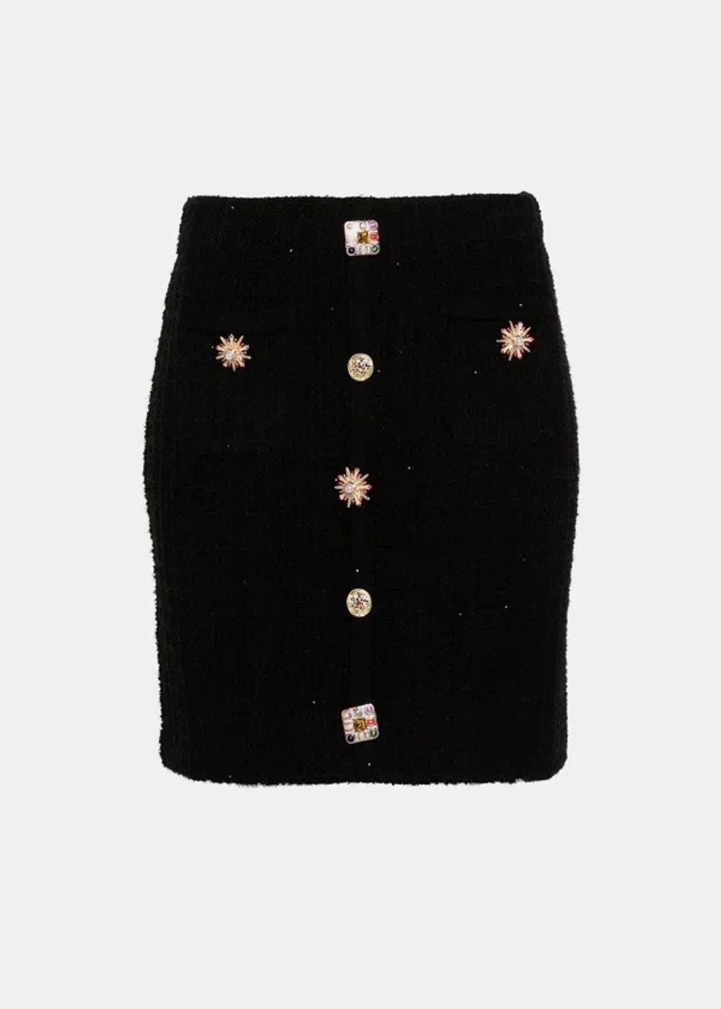 Miniskirt With Jewel Buttons In Black Product Image