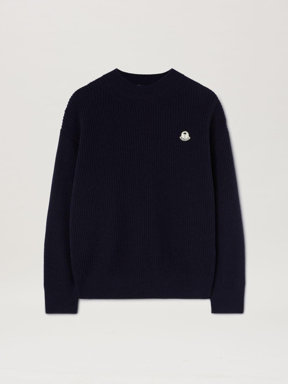 Moncler X Palm Angels Genius Sweater in blue  - Palm Angels® Official  Product Image