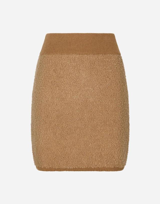 Short Cashmere And Alpaca Wool Skirt In Multicolor Product Image