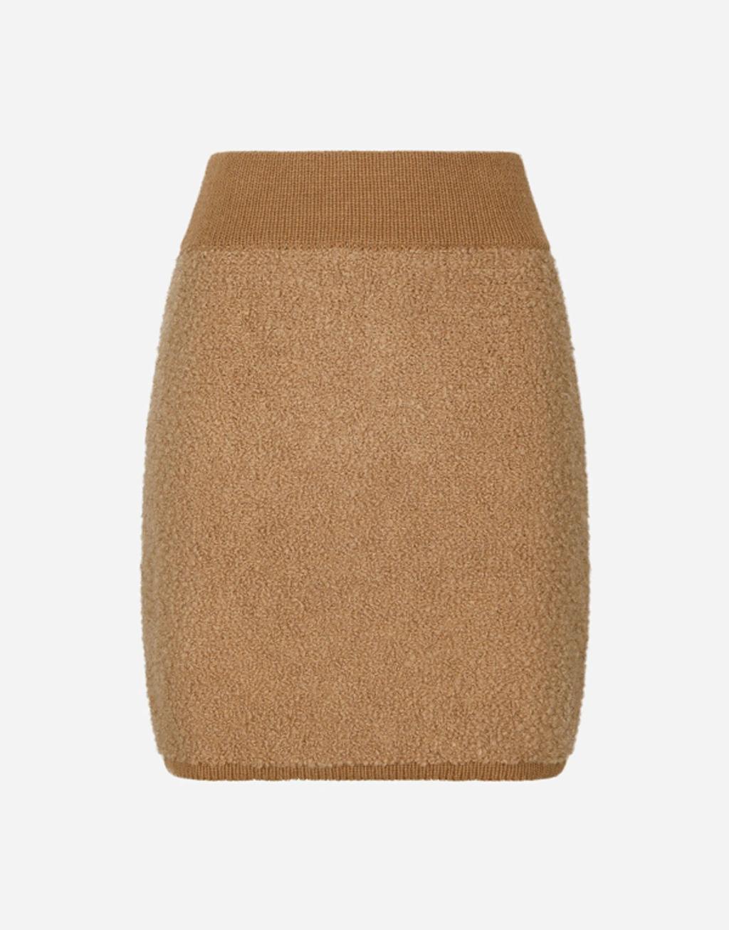 Short Cashmere And Alpaca Wool Skirt In Multicolor Product Image