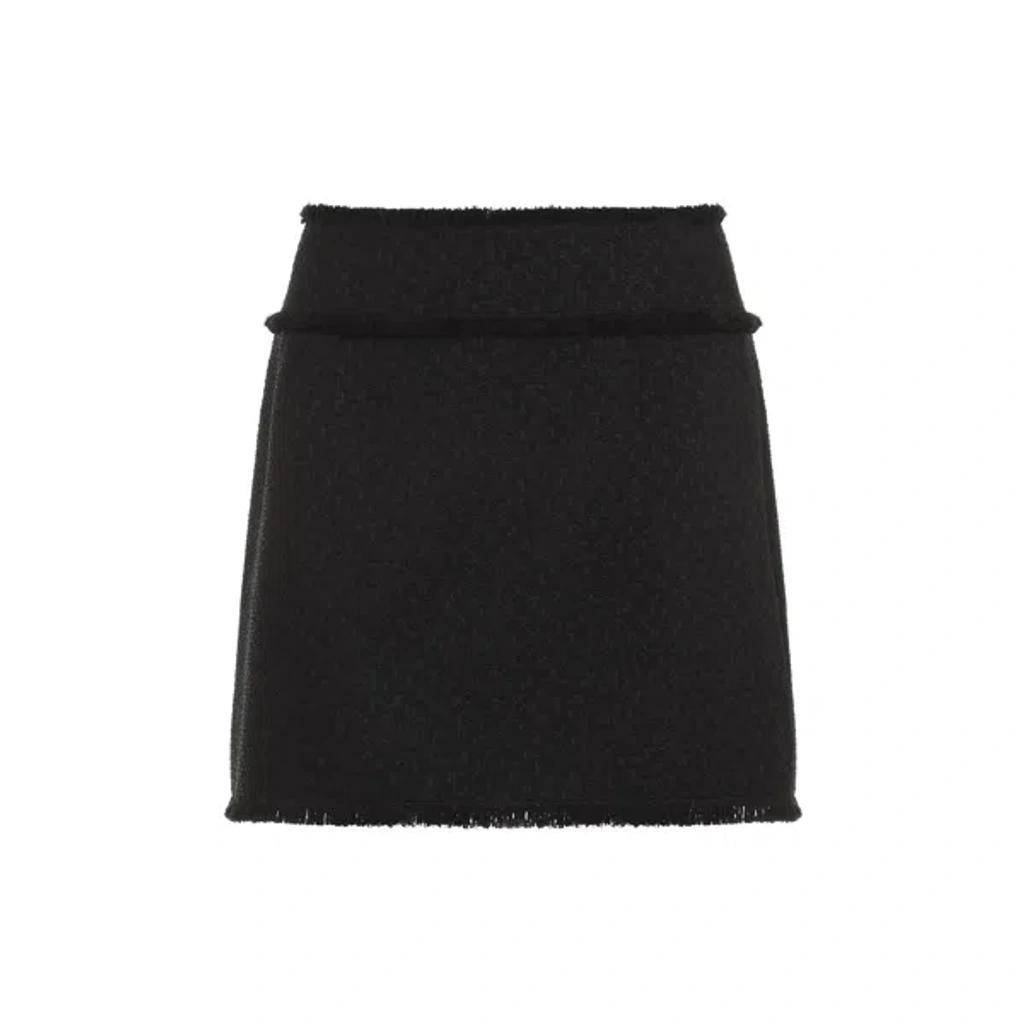 Black Wool Mini Skirt Product Image