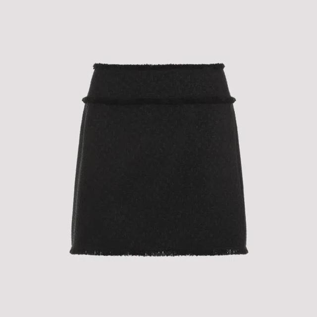 Black Wool Mini Skirt Product Image