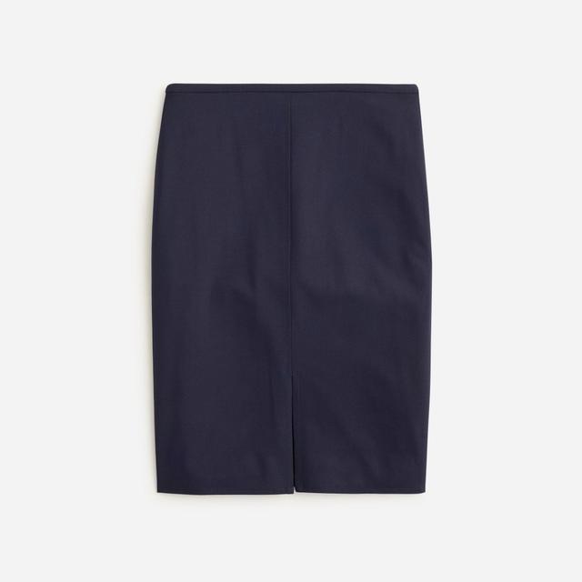 Pencil knee-length skirt in Italian bi-stretch wool blend Product Image