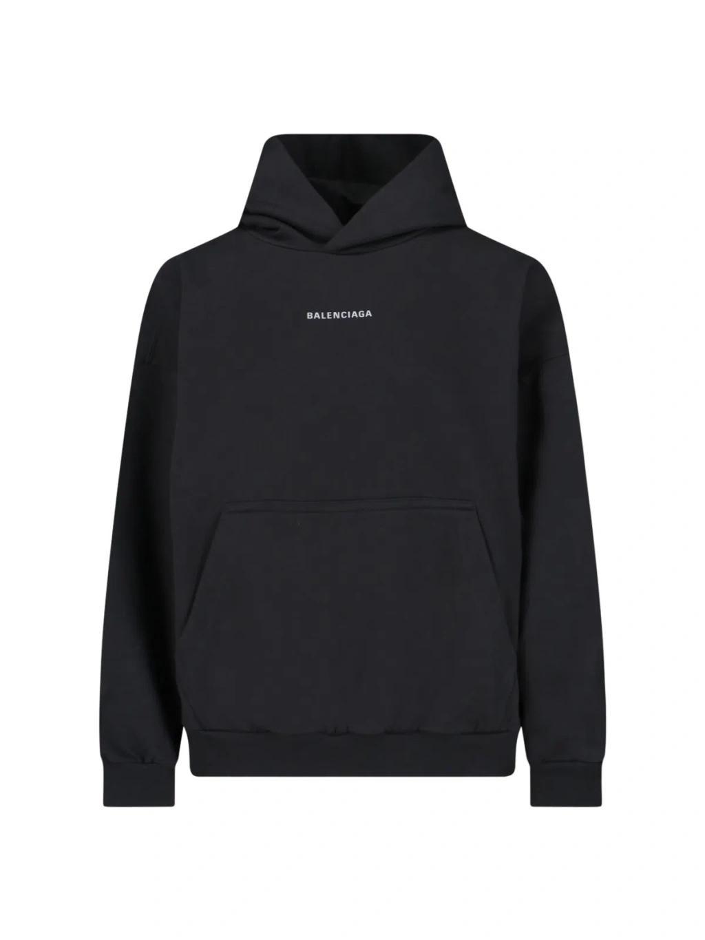 BALENCIAGA Back Logo Hoodie In Black Product Image